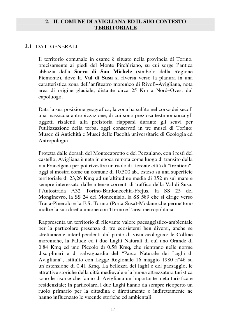 Anteprima della tesi: Il Piano Regolatore Generale di Avigliana (To). Esame della sua formazione, Pagina 4