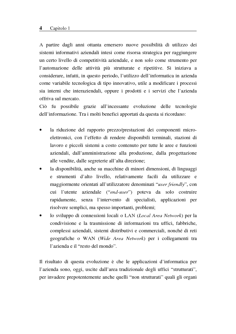 Anteprima della tesi: Il sistema informativo bancario: efficienza, efficacia e analisi delle prestazioni, Pagina 3