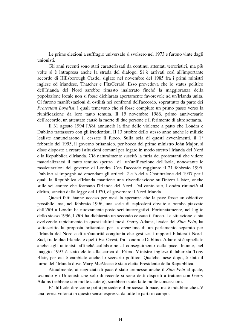 Anteprima della tesi: La questione irlandese sui quotidiani inglesi degli ultimi vent'anni, Pagina 10