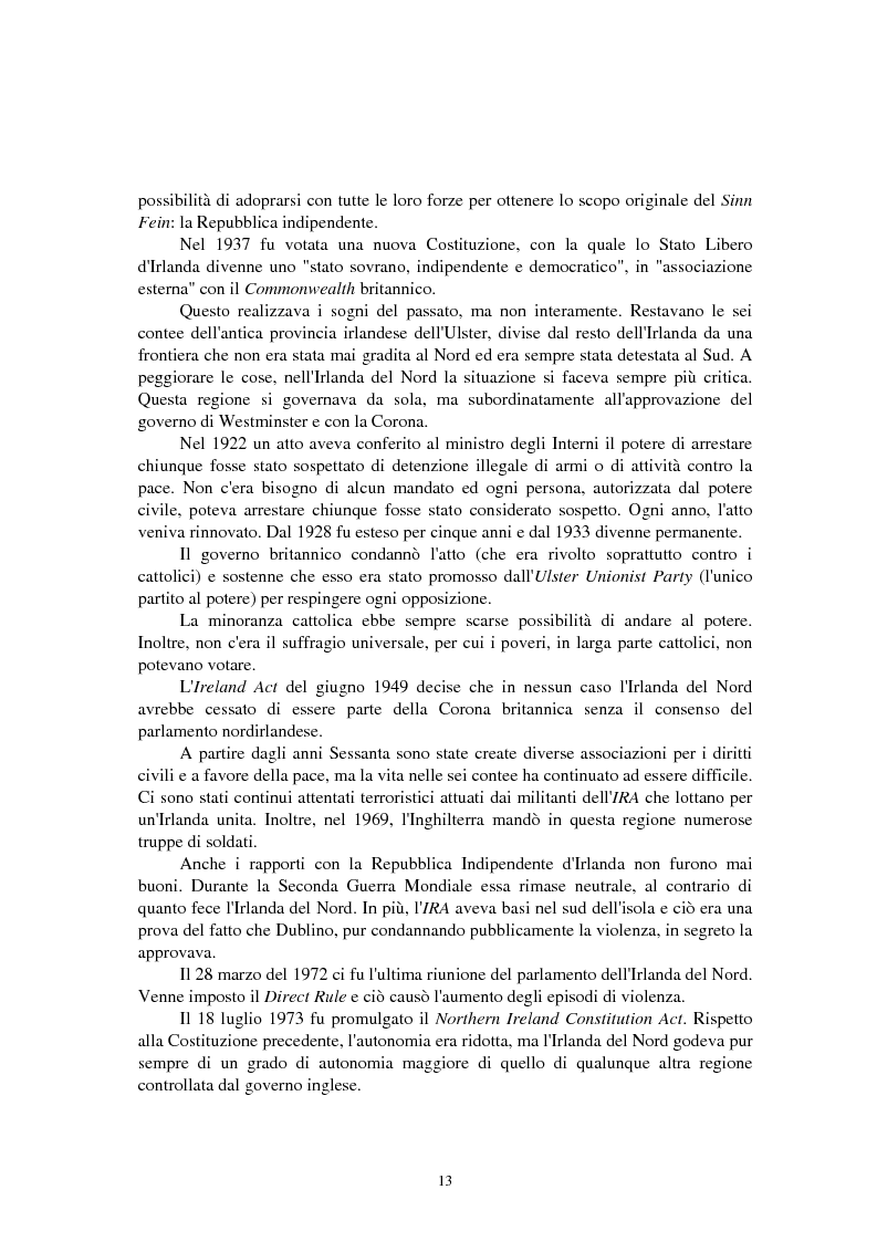 Anteprima della tesi: La questione irlandese sui quotidiani inglesi degli ultimi vent'anni, Pagina 9
