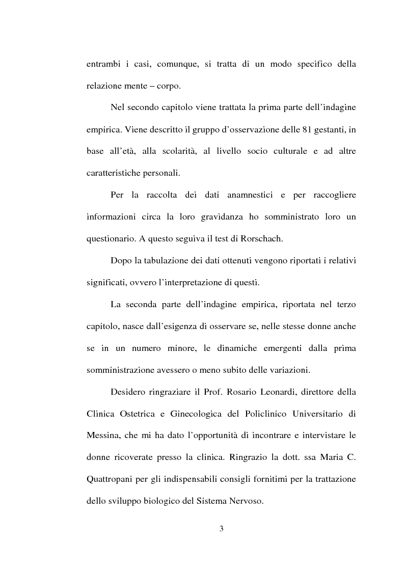 Anteprima della tesi: La dinamica mente-corpo in gravidanza. Un'indagine empirica su un gruppo di gestanti attraverso il test di Rorschach, Pagina 3