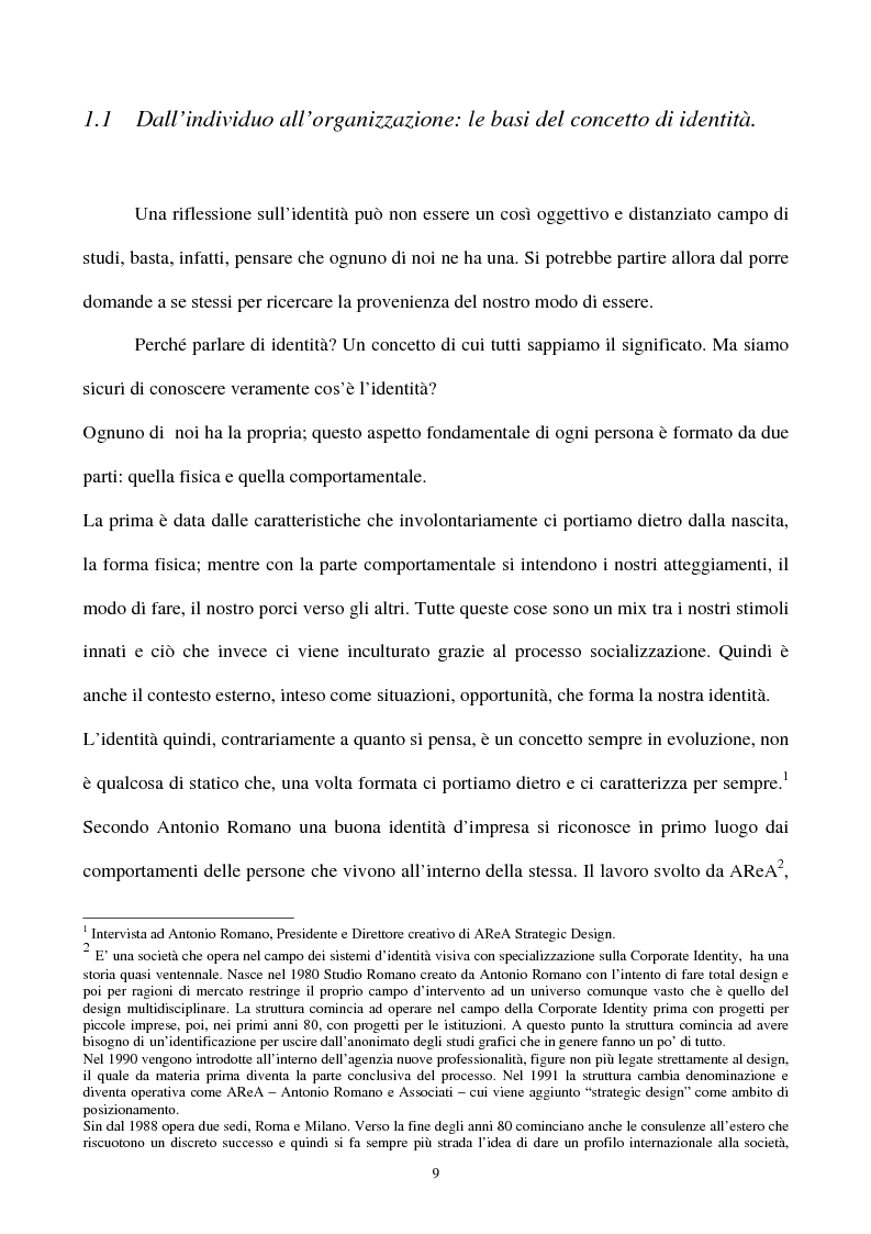 Anteprima della tesi: La gestione strategica della corporate identity, Pagina 4