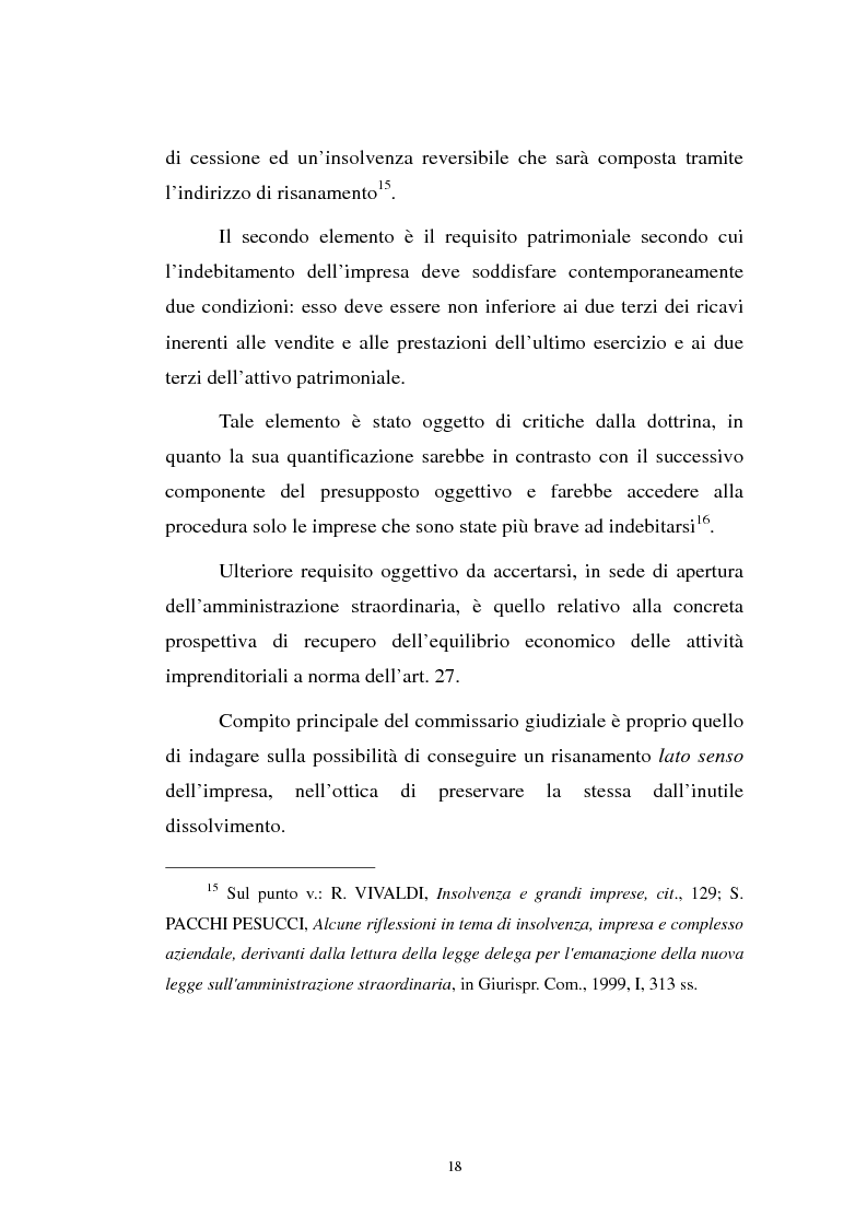 Anteprima della tesi: La revocatoria nel fallimento e nell'amministrazione straordinaria delle grandi imprese in stato d'insolvenza, Pagina 14
