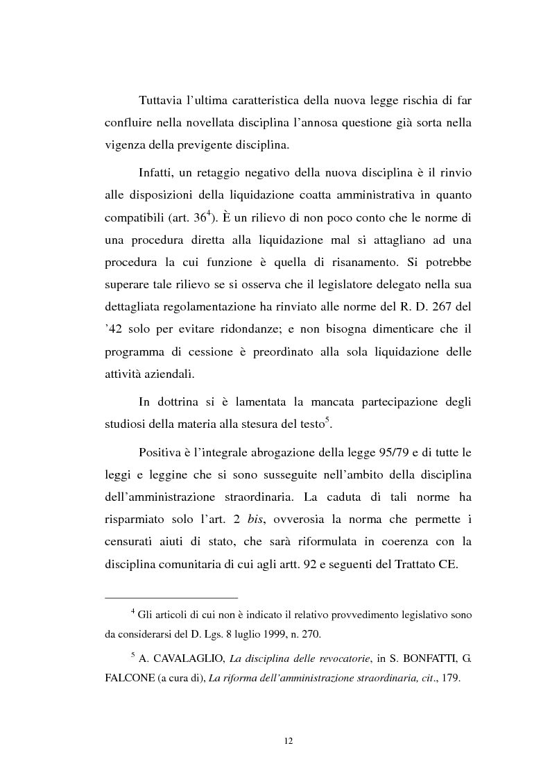 Anteprima della tesi: La revocatoria nel fallimento e nell'amministrazione straordinaria delle grandi imprese in stato d'insolvenza, Pagina 8