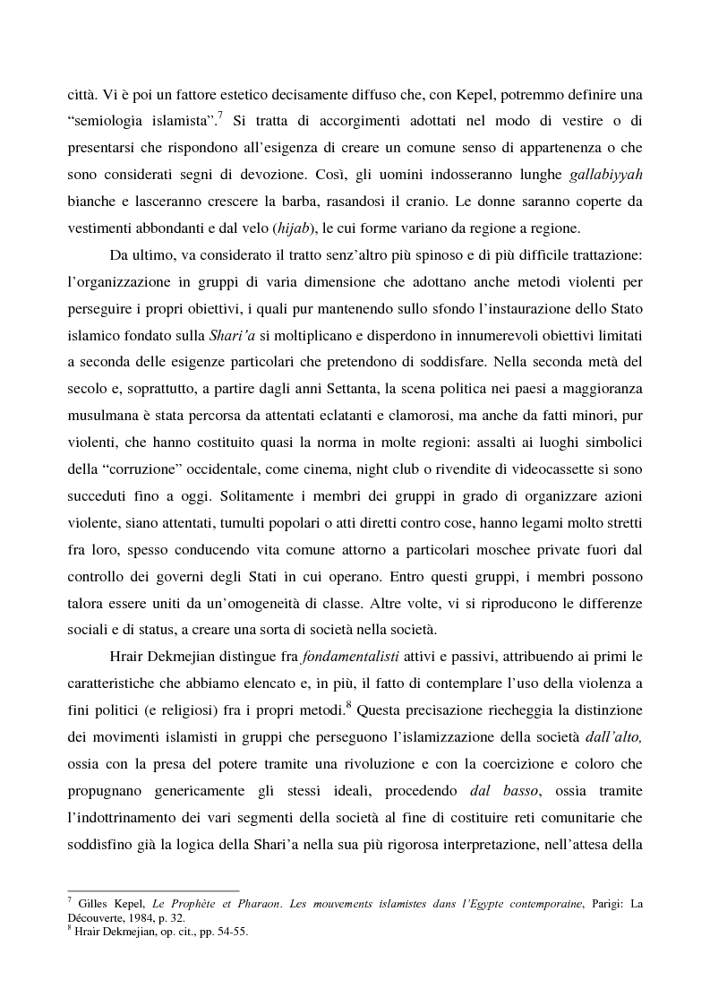 Anteprima della tesi: I movimenti islamisti egiziani e la presidenza Mubarak, Pagina 11