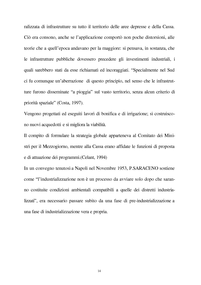 Anteprima della tesi: Vecchie e nuove strategie per lo sviluppo industriale: l'ASI di Bari e il Patto Territoriale, Pagina 15