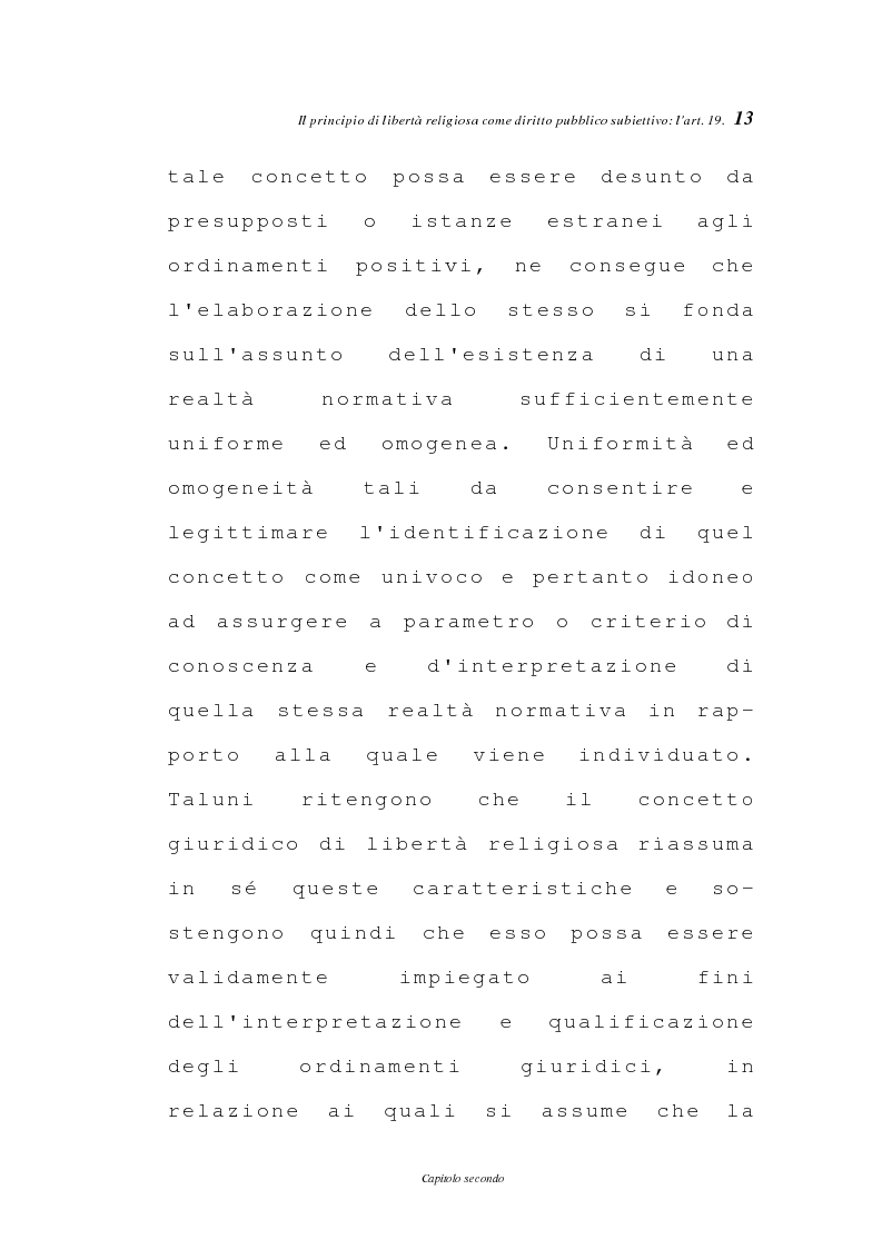 Anteprima della tesi: La libertà religiosa negli articoli 19 e 21 della Costituzione italiana, Pagina 10