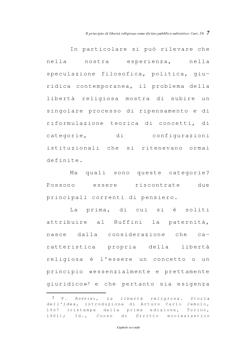 Anteprima della tesi: La libertà religiosa negli articoli 19 e 21 della Costituzione italiana, Pagina 4