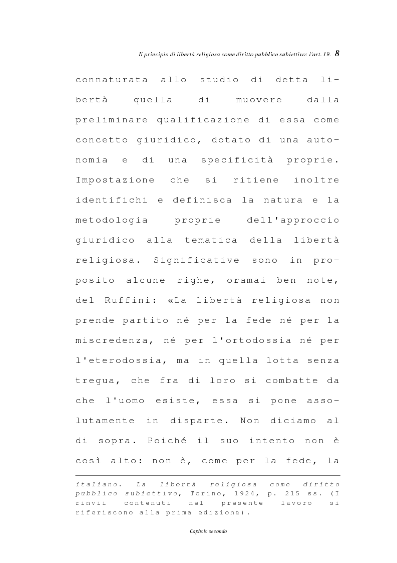 Anteprima della tesi: La libertà religiosa negli articoli 19 e 21 della Costituzione italiana, Pagina 5