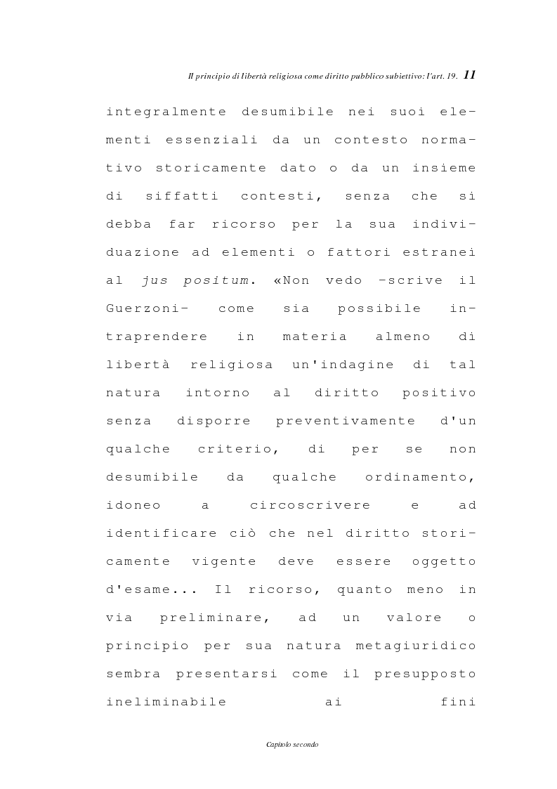 Anteprima della tesi: La libertà religiosa negli articoli 19 e 21 della Costituzione italiana, Pagina 8