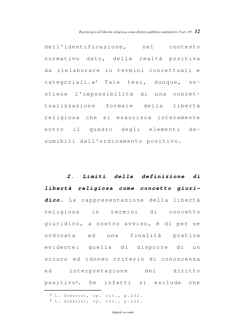 Anteprima della tesi: La libertà religiosa negli articoli 19 e 21 della Costituzione italiana, Pagina 9