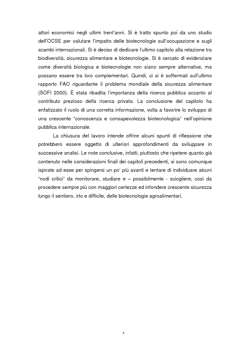 Anteprima della tesi: Biotecnologie e agribusiness: aspetti giuridici, economici e sociali, Pagina 2