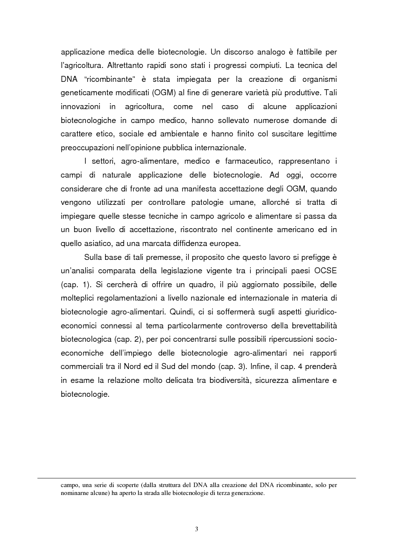 Anteprima della tesi: Biotecnologie e agribusiness: aspetti giuridici, economici e sociali, Pagina 6