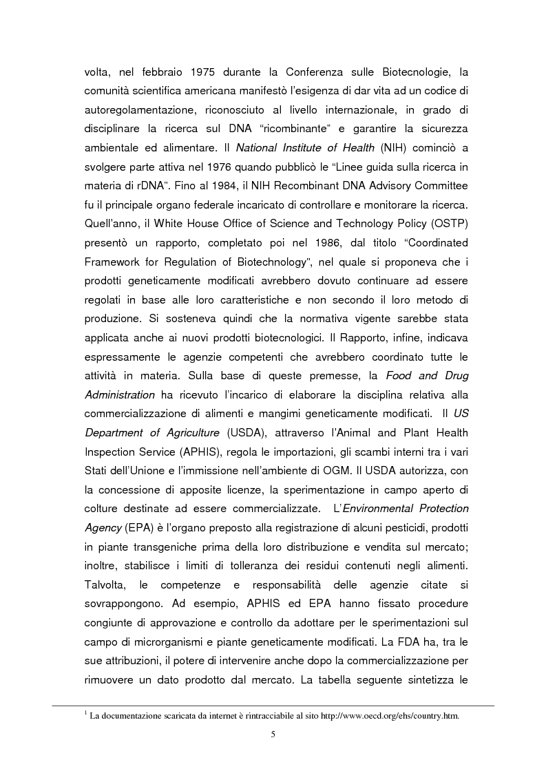 Anteprima della tesi: Biotecnologie e agribusiness: aspetti giuridici, economici e sociali, Pagina 8