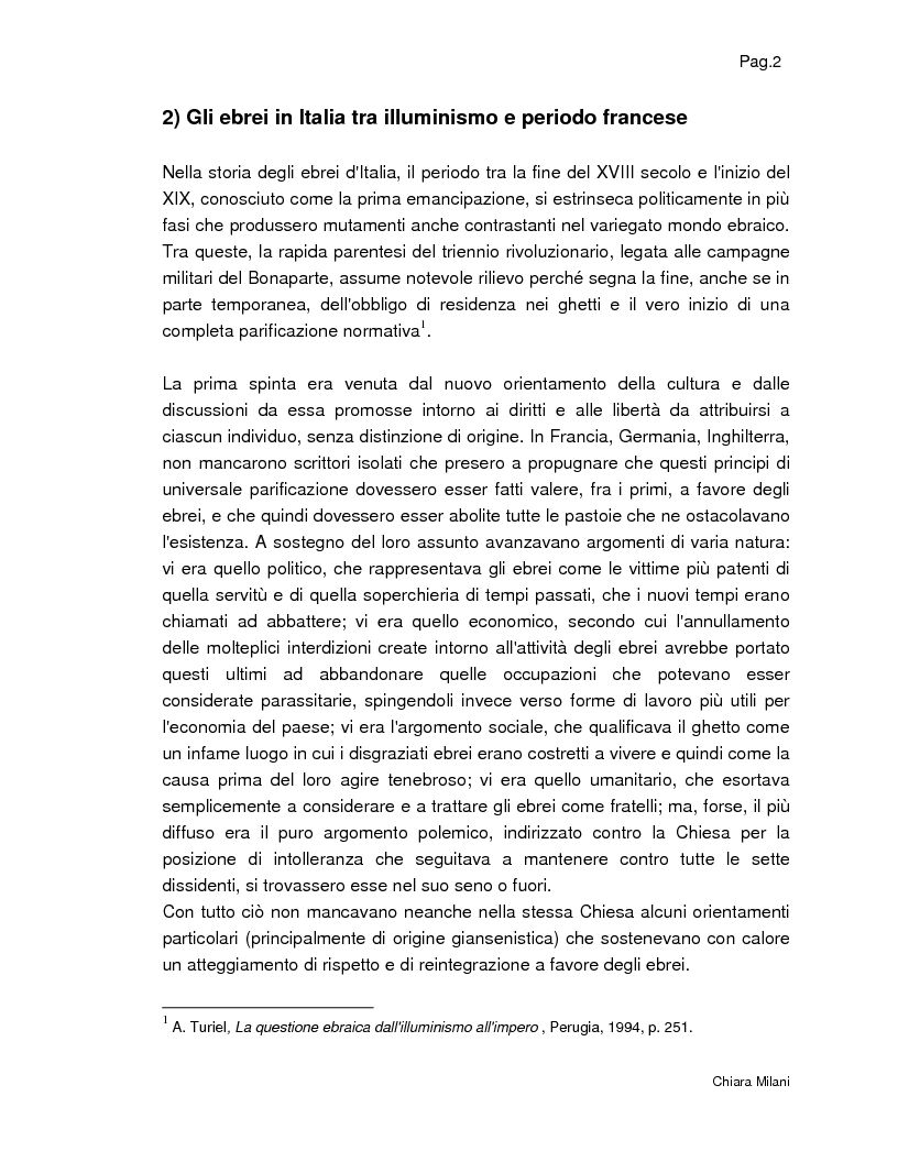 Anteprima della tesi: Gli Ebrei in Italia - Alcuni studi di ''Italia Judaica'', Pagina 2