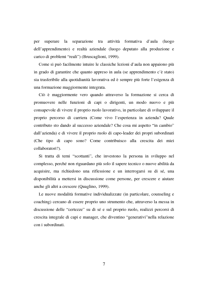 Anteprima della tesi: Counseling e coaching per la formazione dei manager: l'esperienza di Bayer, Pagina 5