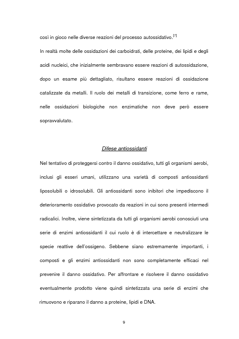 Anteprima della tesi: Misura degli idroperossidi lipidici nel siero mediante l'ossidazione dello ione ferro, Pagina 9