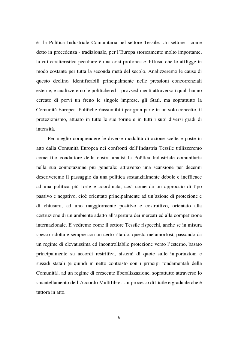 Anteprima della tesi: Le politiche industriali della Comunità Europea - Il settore tessile, Pagina 2
