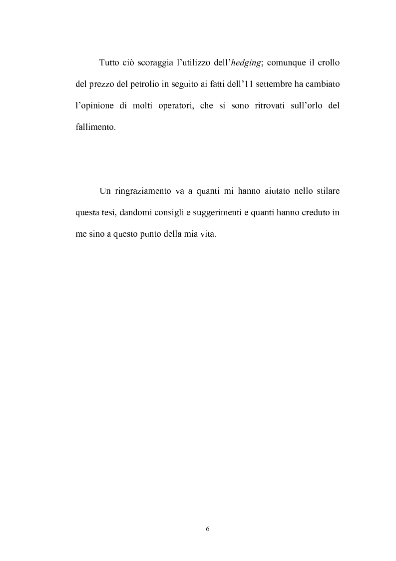 Anteprima della tesi: La merce petrolio, le fluttuazioni di prezzo e operazioni di hedging, Pagina 5