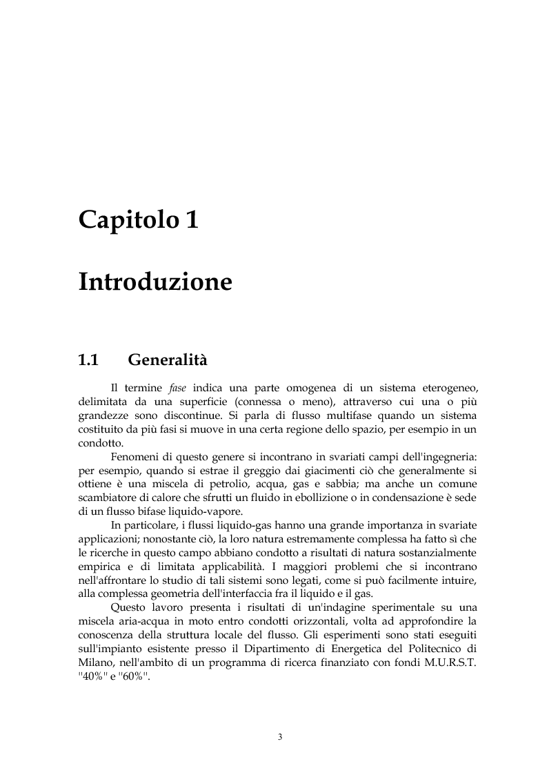 Anteprima della tesi: Indagine sperimentale del flusso bifase acqua-aria in regime intermittente entro condotti orizzontali, Pagina 2