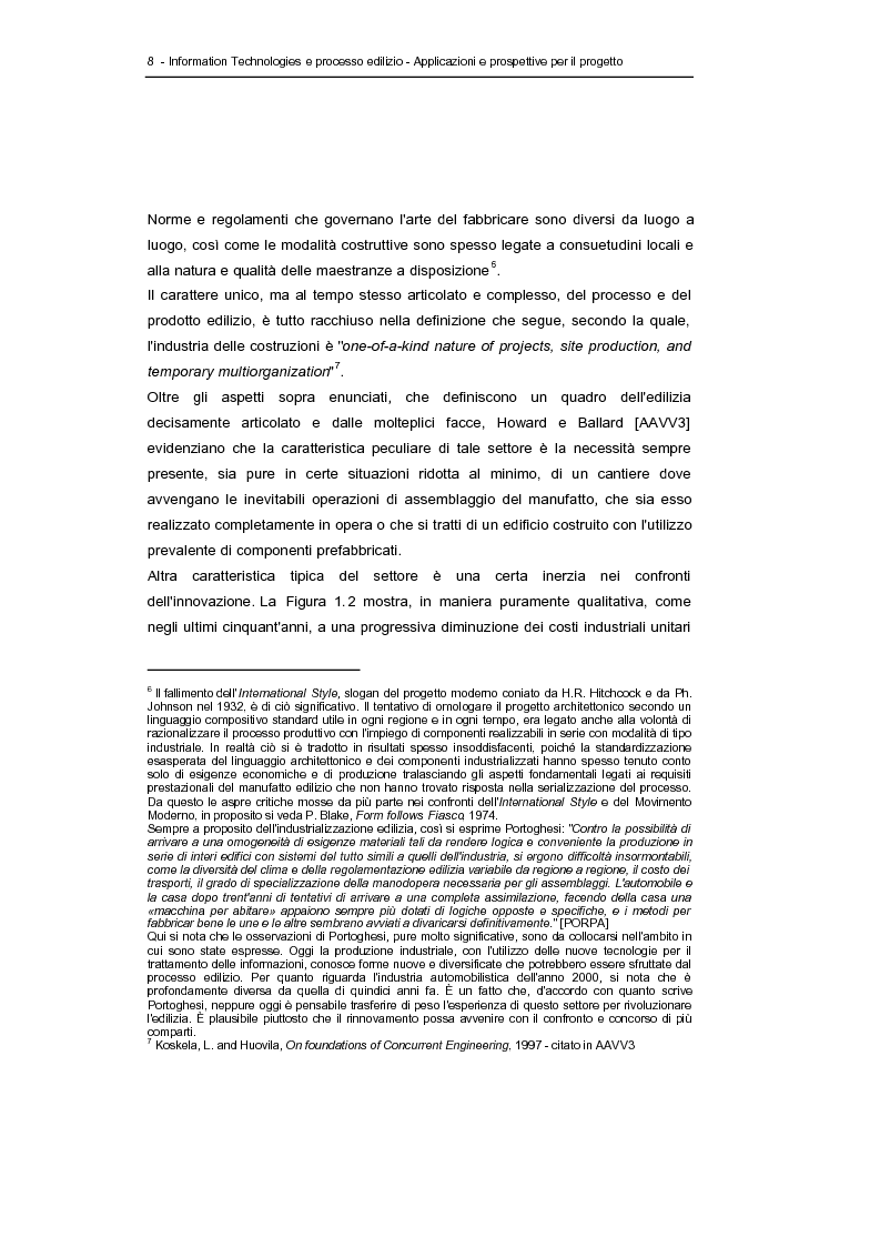 Anteprima della tesi: Information technologies e processo edilizio - Applicazioni e prospettive per il progetto, Pagina 8