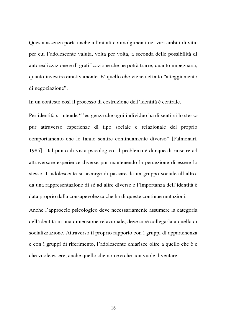 Anteprima della tesi: La condizione giovanile ed il suo rapporto con la società adulta, con particolare riferimento all'aggregazione in gruppo, Pagina 15