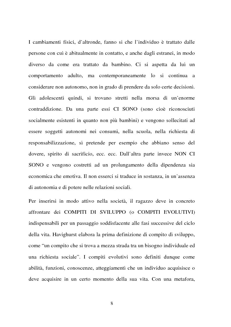 Anteprima della tesi: La condizione giovanile ed il suo rapporto con la società adulta, con particolare riferimento all'aggregazione in gruppo, Pagina 7