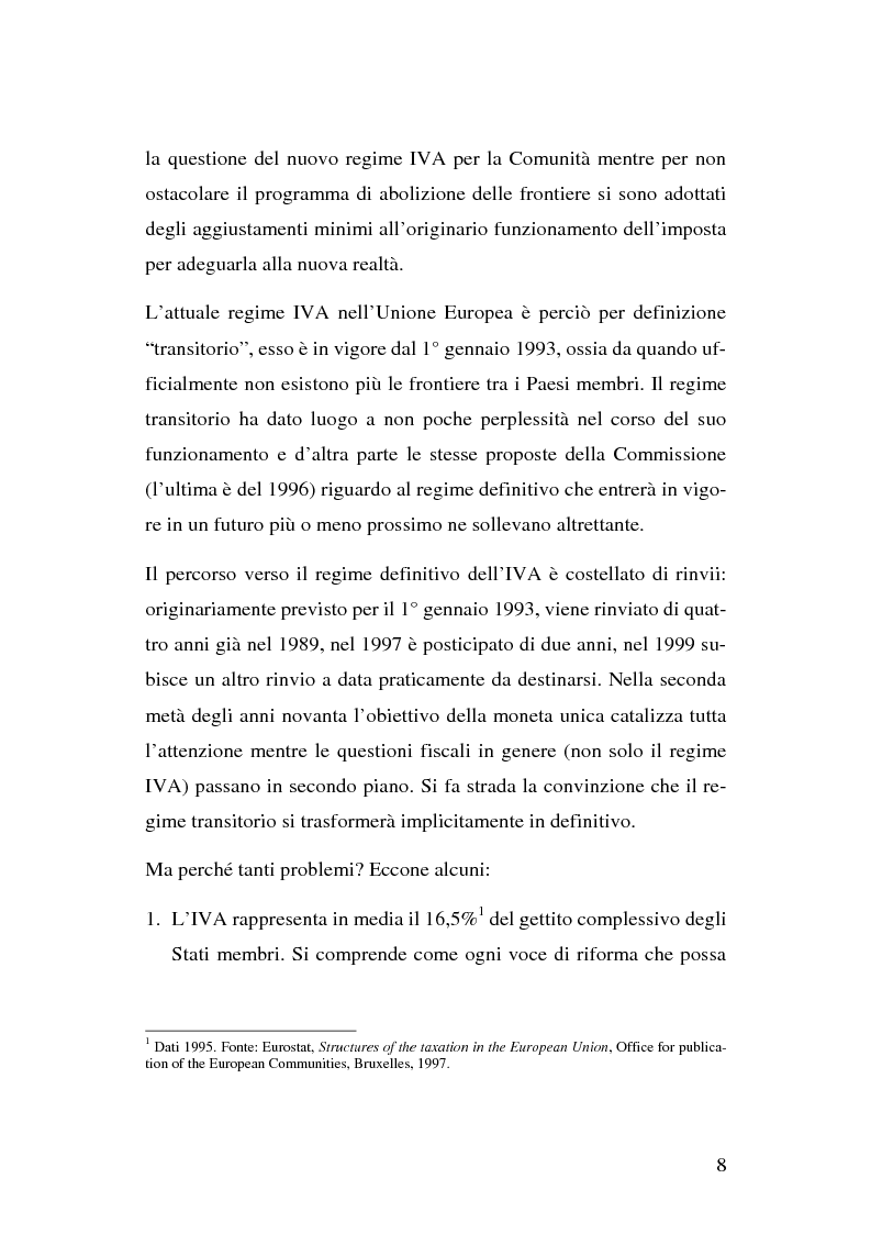 Anteprima della tesi: I problemi del regime definitivo Iva nell'Unione Europea, Pagina 2