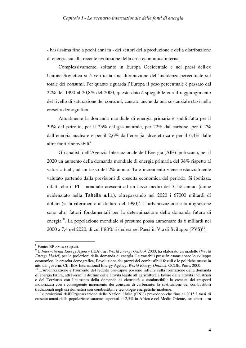 Anteprima della tesi: Ruolo del gas naturale e fonti di approvvigionamento per l'Italia, Pagina 10