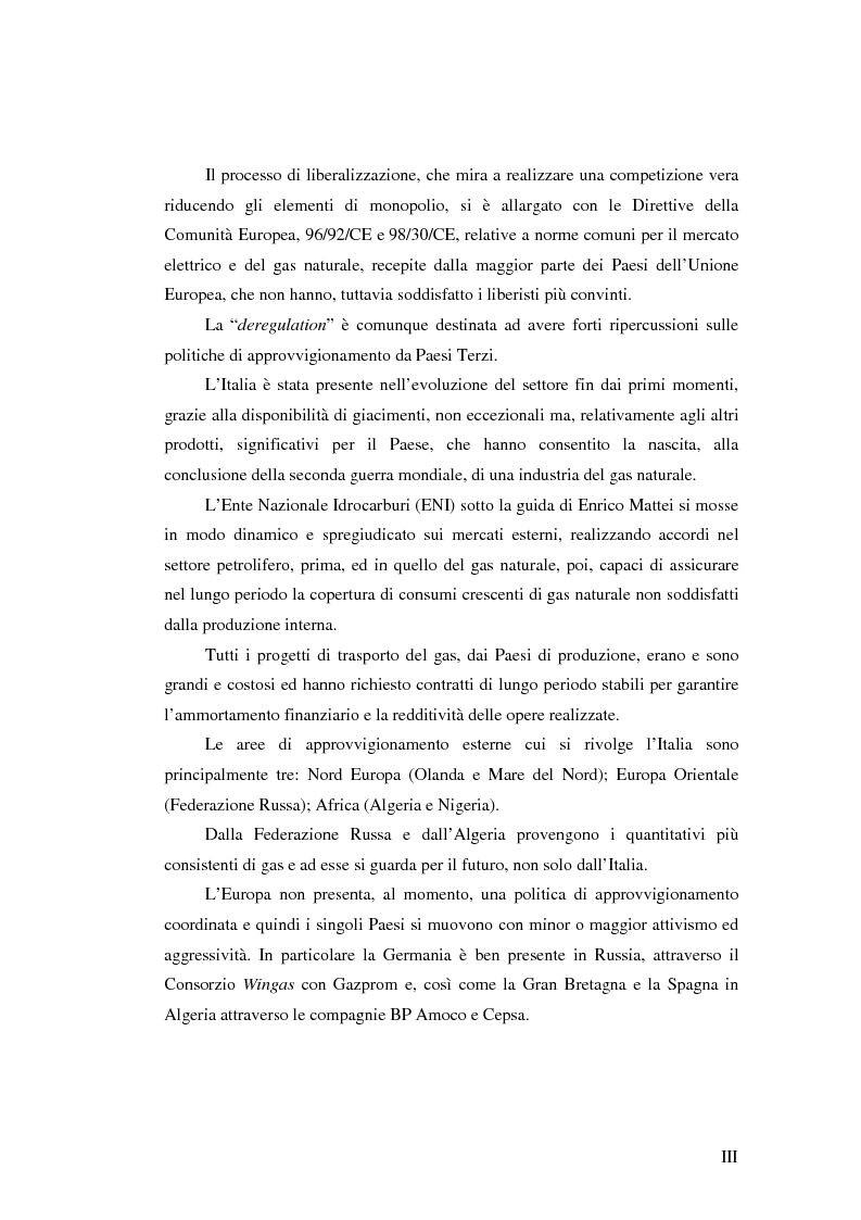 Anteprima della tesi: Ruolo del gas naturale e fonti di approvvigionamento per l'Italia, Pagina 3