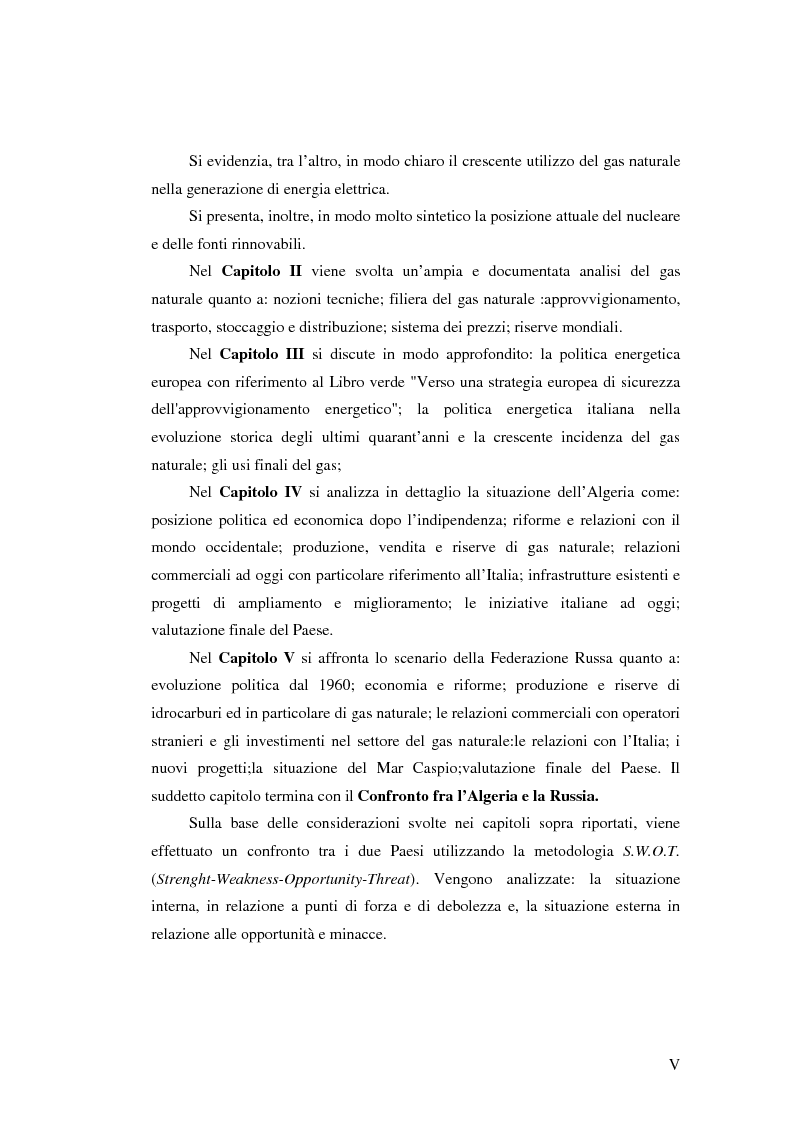 Anteprima della tesi: Ruolo del gas naturale e fonti di approvvigionamento per l'Italia, Pagina 5
