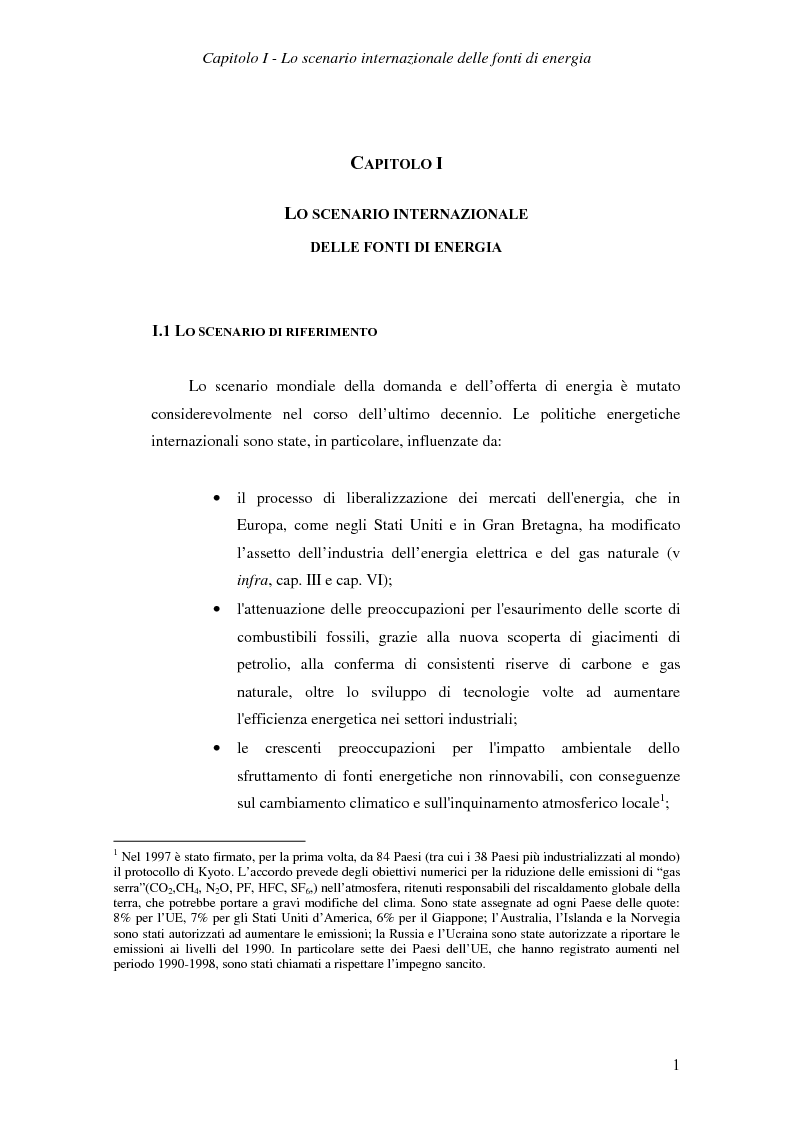 Anteprima della tesi: Ruolo del gas naturale e fonti di approvvigionamento per l'Italia, Pagina 7