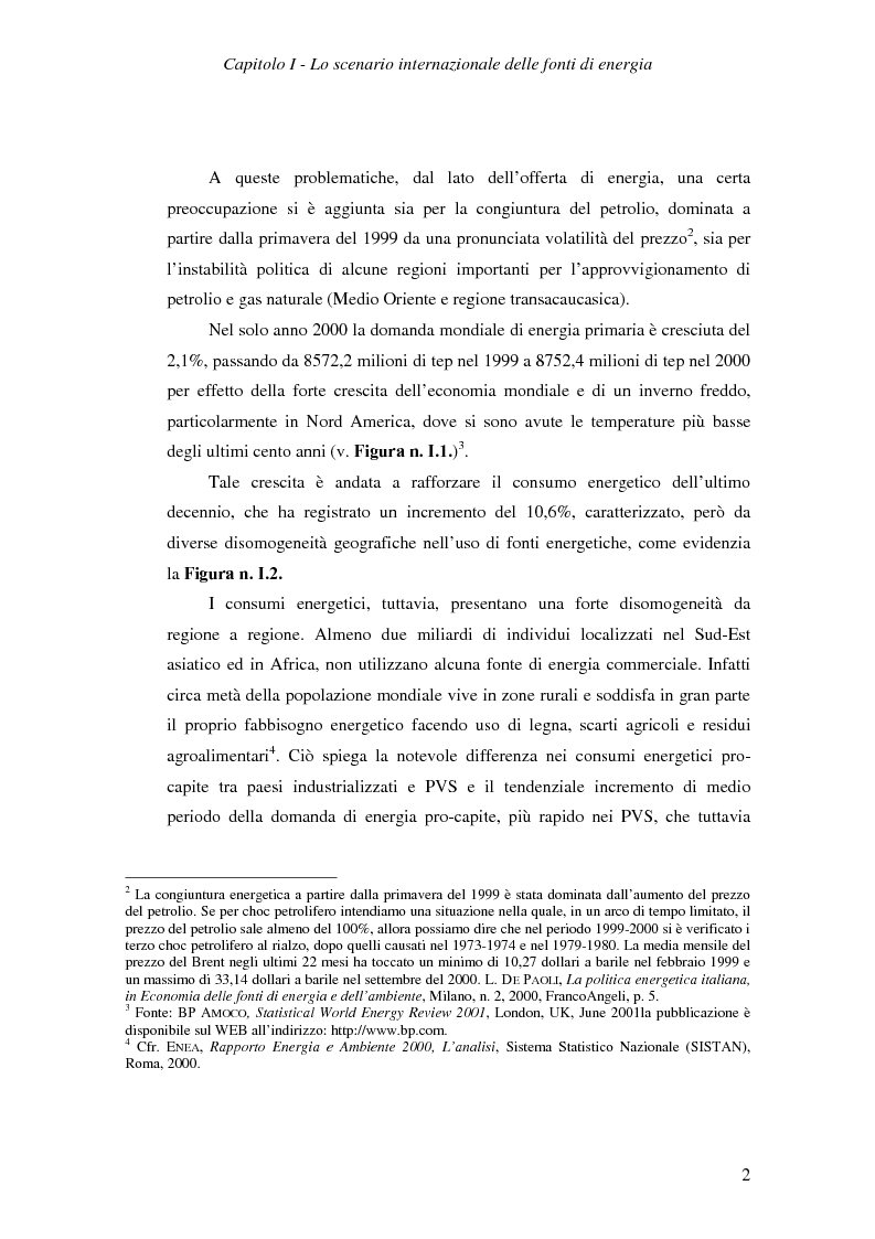 Anteprima della tesi: Ruolo del gas naturale e fonti di approvvigionamento per l'Italia, Pagina 8