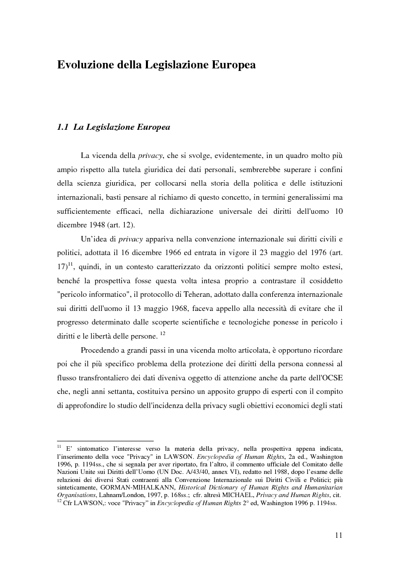 Anteprima della tesi: La tutela della privacy nella pubblica amministrazione, Pagina 10