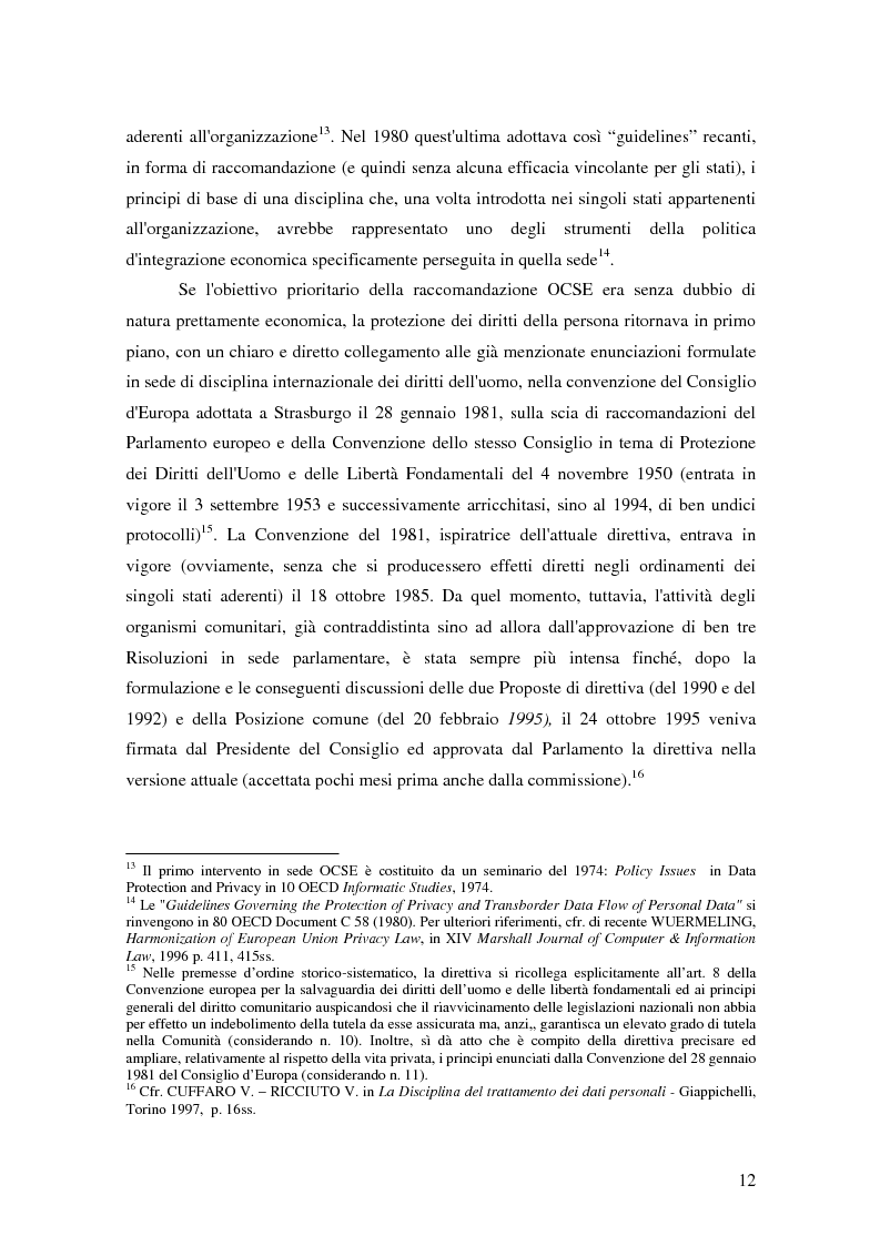 Anteprima della tesi: La tutela della privacy nella pubblica amministrazione, Pagina 11
