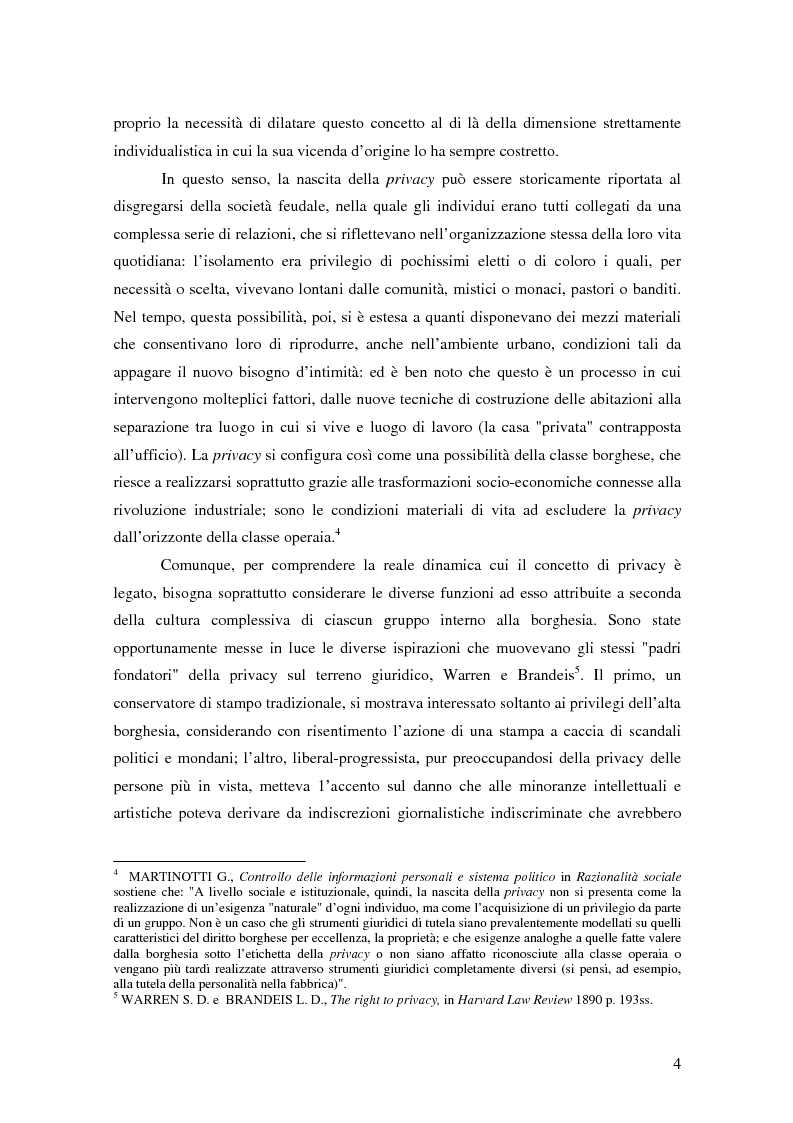 Anteprima della tesi: La tutela della privacy nella pubblica amministrazione, Pagina 3