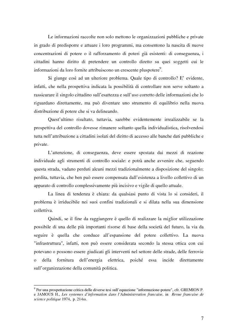 Anteprima della tesi: La tutela della privacy nella pubblica amministrazione, Pagina 6