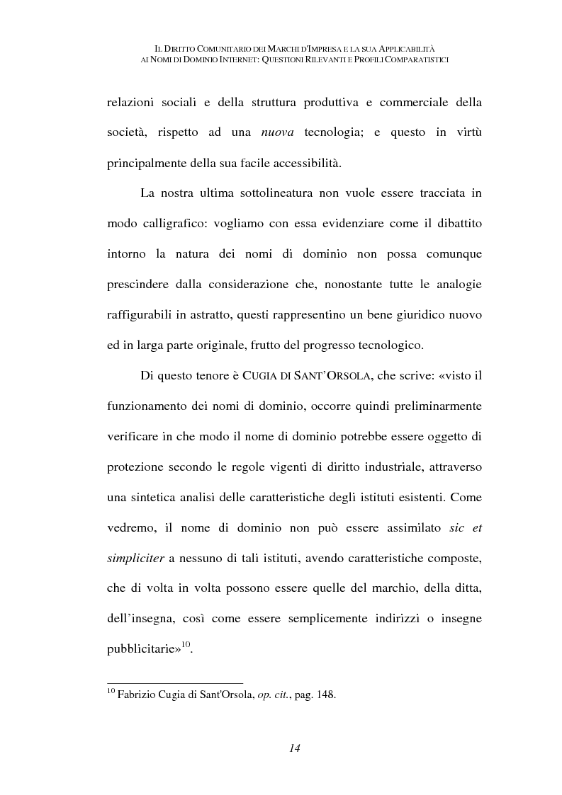 Anteprima della tesi: Il diritto comunitario dei marchi d'impresa e la sua applicabilità ai nomi di dominio internet: questioni rilevanti e profili comparatistici, Pagina 11