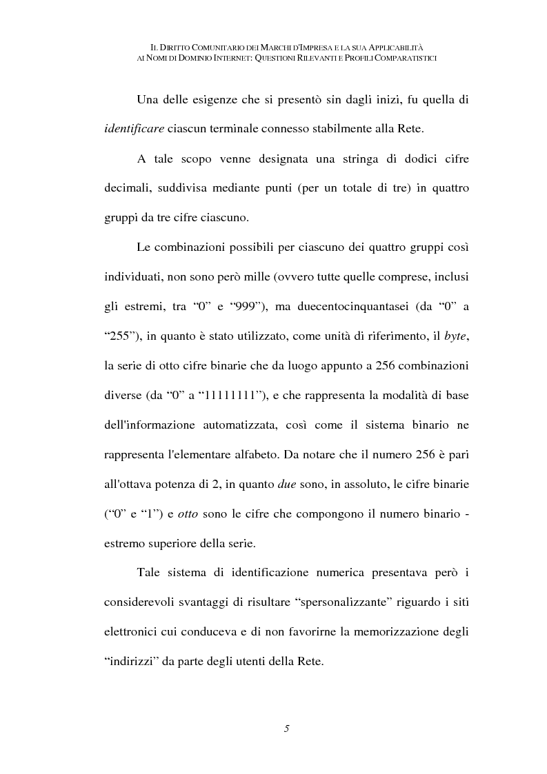 Anteprima della tesi: Il diritto comunitario dei marchi d'impresa e la sua applicabilità ai nomi di dominio internet: questioni rilevanti e profili comparatistici, Pagina 2