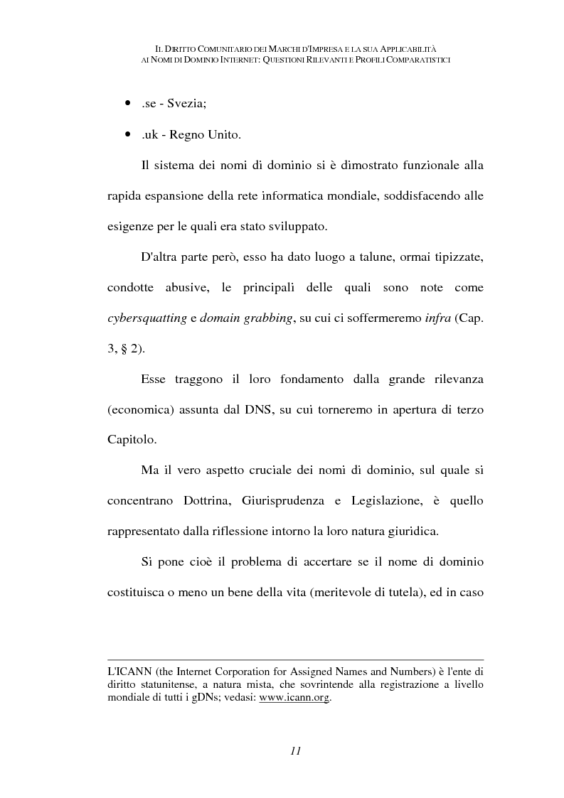 Anteprima della tesi: Il diritto comunitario dei marchi d'impresa e la sua applicabilità ai nomi di dominio internet: questioni rilevanti e profili comparatistici, Pagina 8