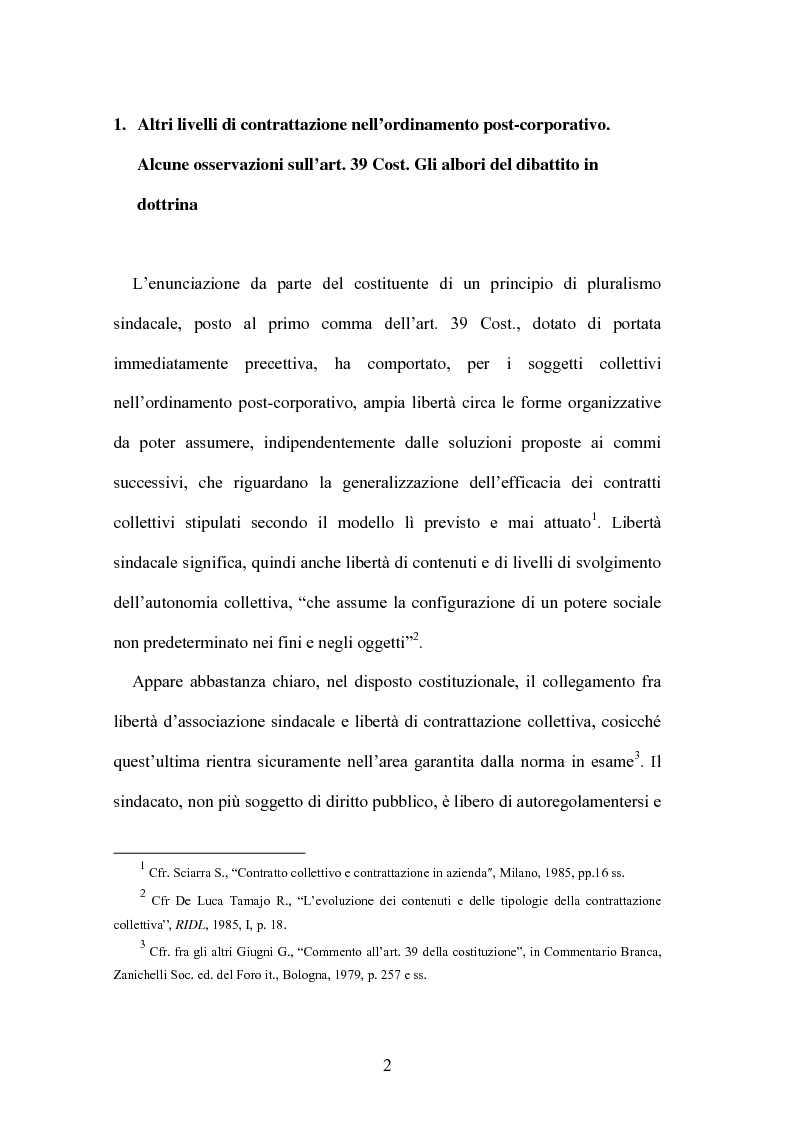 Anteprima della tesi: Il contratto collettivo aziendale, Pagina 2