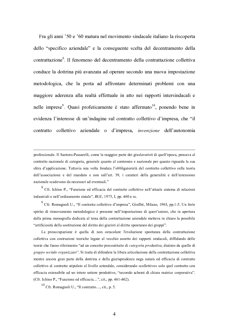 Anteprima della tesi: Il contratto collettivo aziendale, Pagina 4