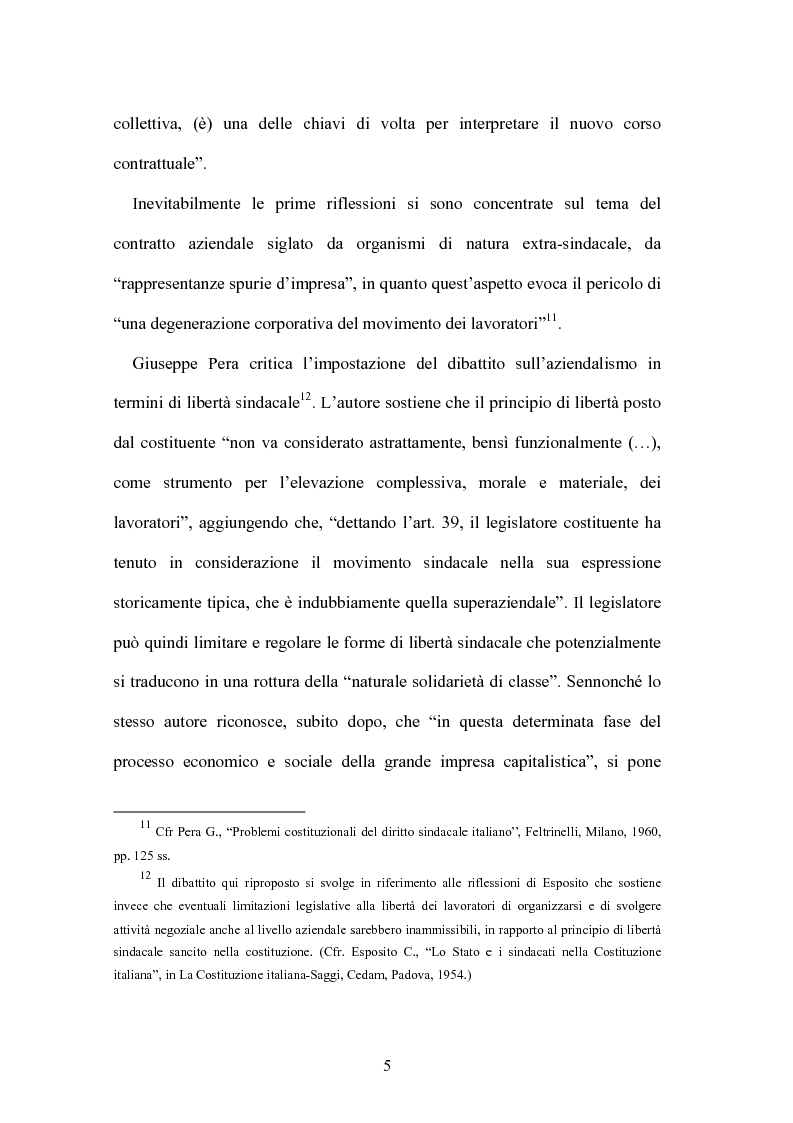Anteprima della tesi: Il contratto collettivo aziendale, Pagina 5