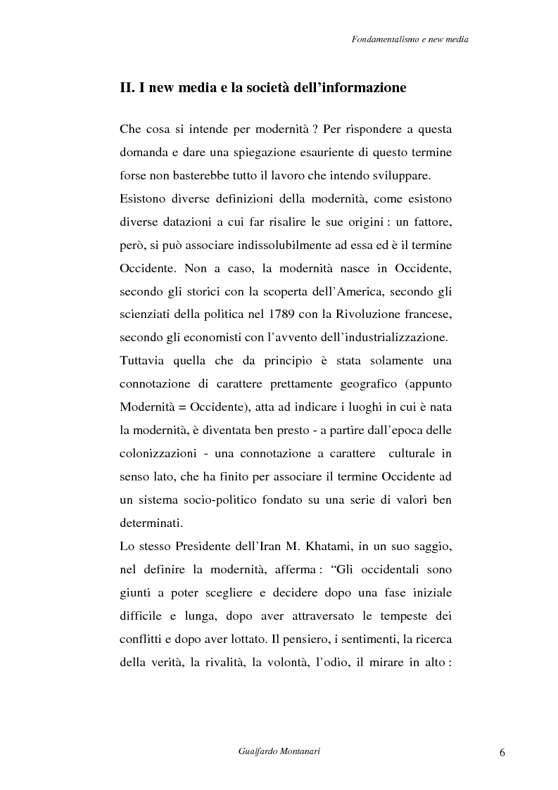 Anteprima della tesi: Fondamentalismo e new media. Un connubio impossibile?, Pagina 4