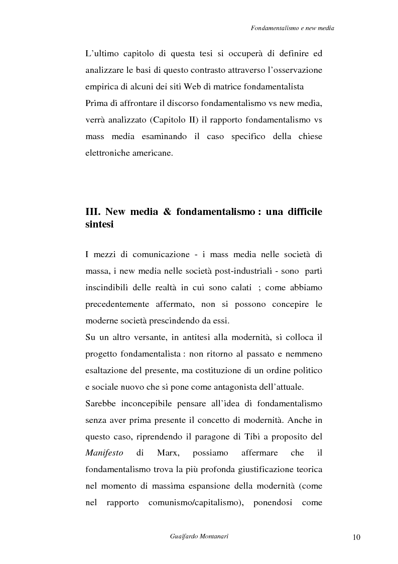 Anteprima della tesi: Fondamentalismo e new media. Un connubio impossibile?, Pagina 8