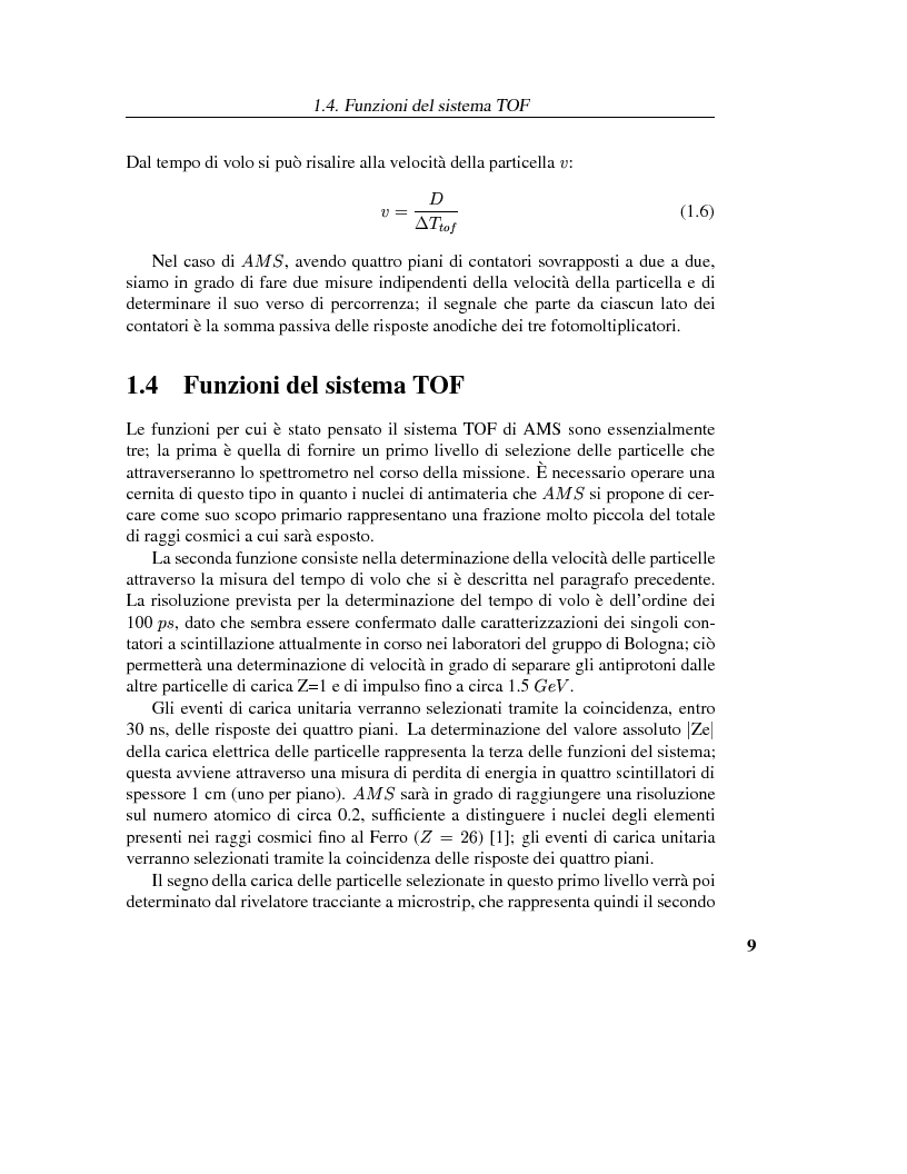 Anteprima della tesi: Calibrazione dei fotomoltiplicatori di Ama, esperimento spaziale per la ricerca dell'antimateria, Pagina 8