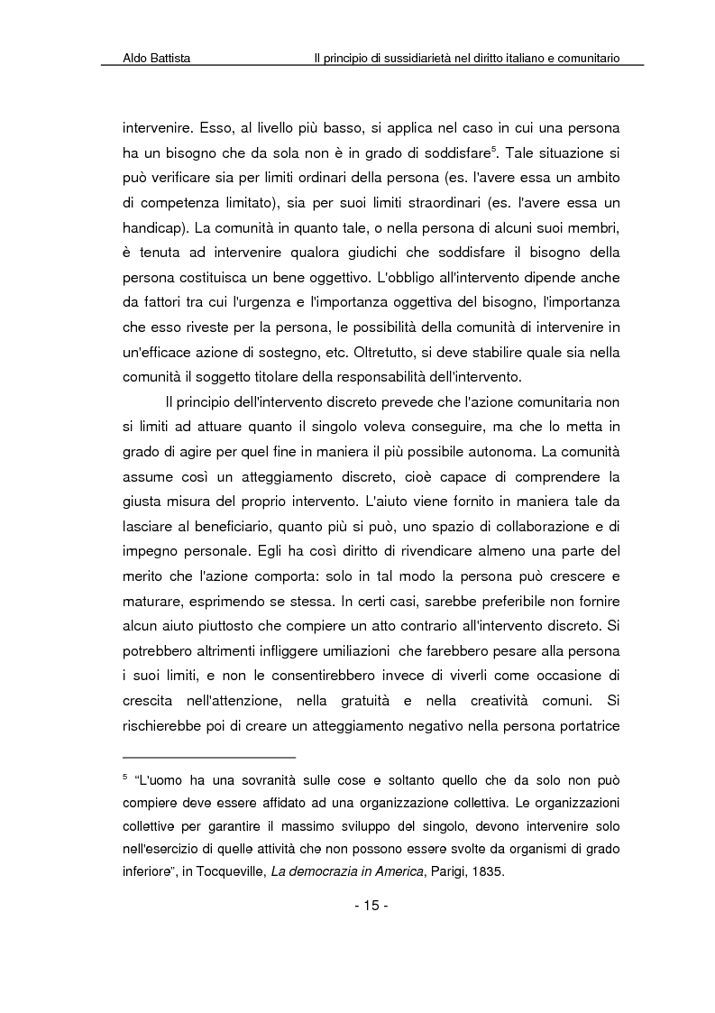 Anteprima della tesi: Il principio di sussidiarietà nel diritto italiano e comunitario, Pagina 10