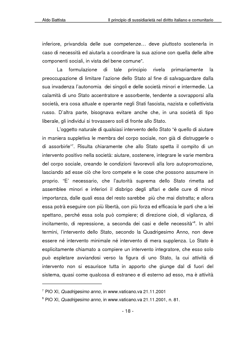 Anteprima della tesi: Il principio di sussidiarietà nel diritto italiano e comunitario, Pagina 13