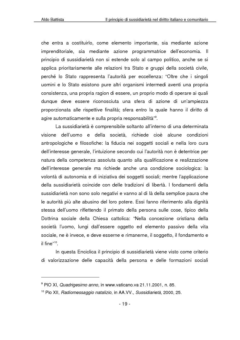 Anteprima della tesi: Il principio di sussidiarietà nel diritto italiano e comunitario, Pagina 14