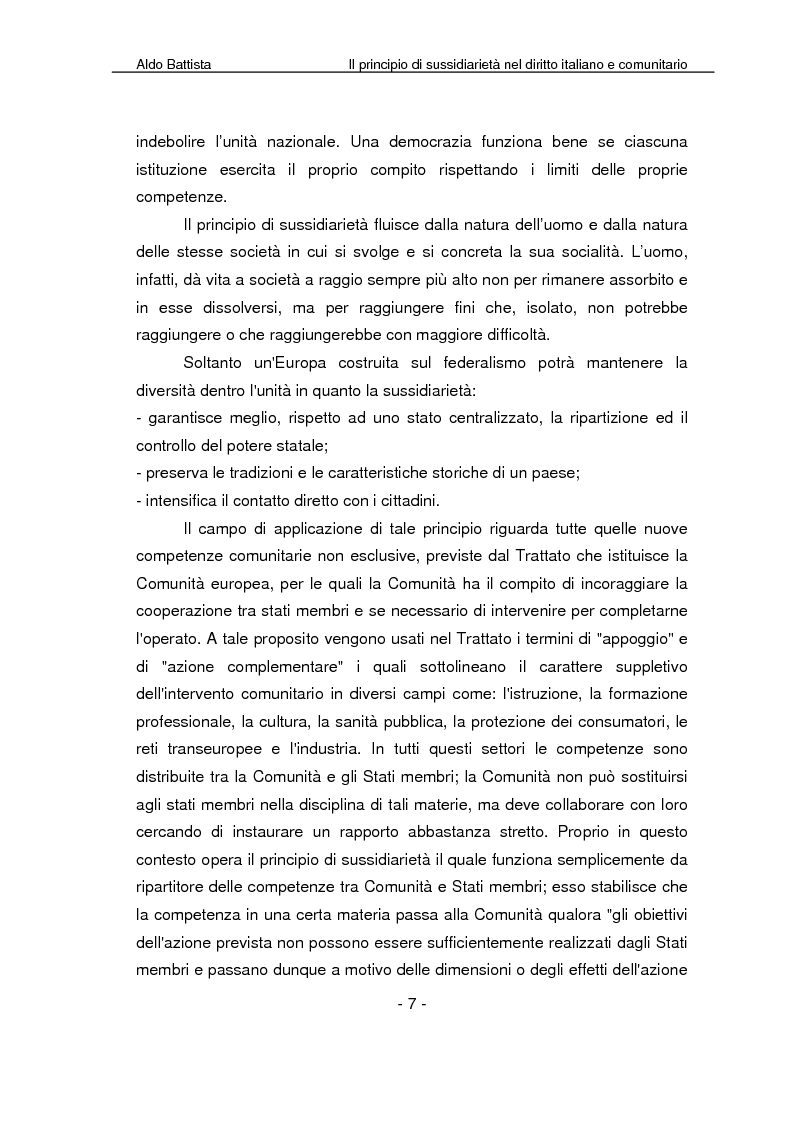 Anteprima della tesi: Il principio di sussidiarietà nel diritto italiano e comunitario, Pagina 2